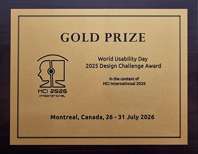 World Usability Day 2025 Design Challenge GOLD Award. Details in text following the image.